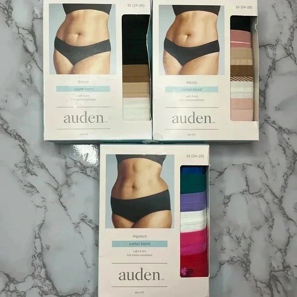 NEW Auden Panties Cotton Blend Set of 6 Size 3X - Picture 1 of 7